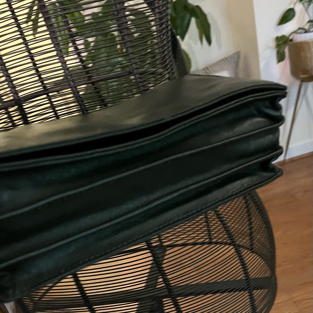 Zara Dark Green Leather Wristlet Clutch - Picture 3 of 3